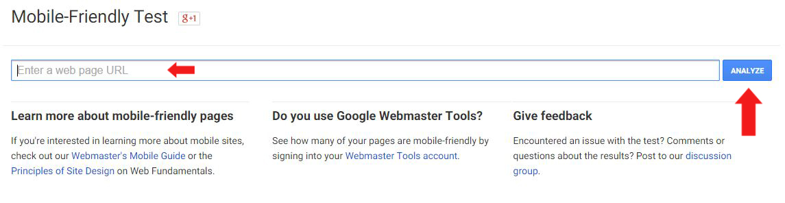 Google Webmaster Tool - Mobile Friendly Checker 
