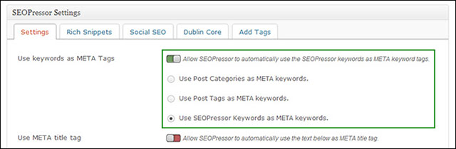 configure meta tags