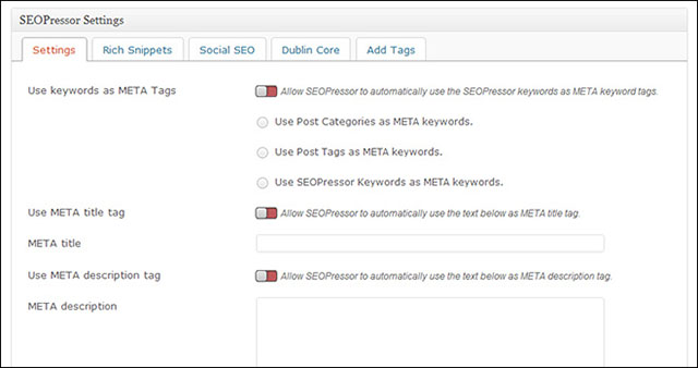 seopressor settings