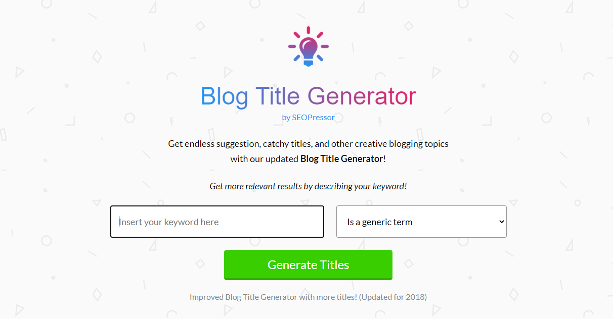 Blog title generator SEOPressor