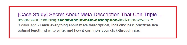Your meta description might be picked up by search engines to be displayed as search snippet. 