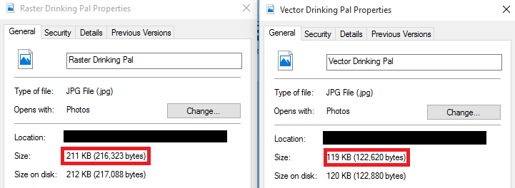 Vector And Raster Drinking Pal Properties on how to reduce page load time