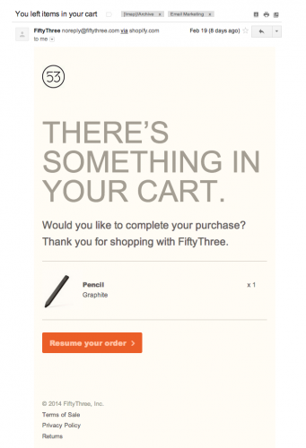friendly reminder cart recovery email
