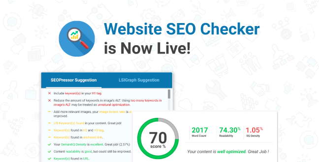 Website SEO Checker by SEOPressor is now live
