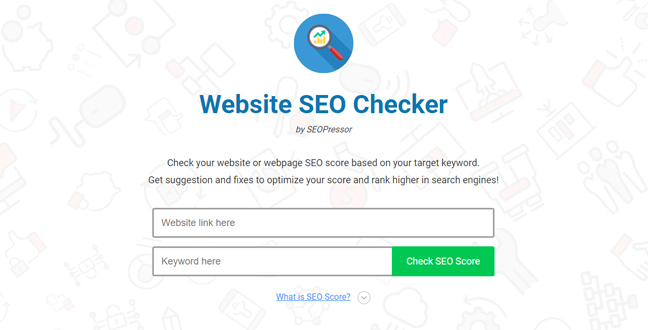 Website SEO Checker by SEOPressor lets you calculate your SEO Score based on your target keyword for free.