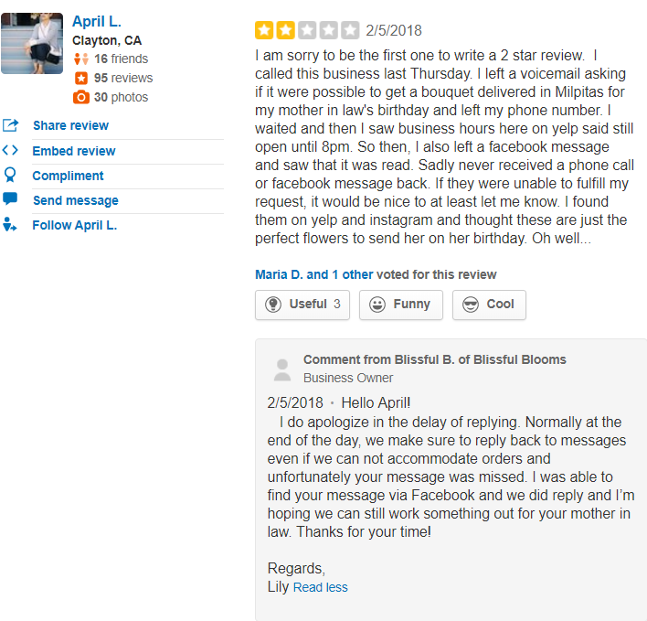 YELP RESPONSE TO A BAD REVIEW 1