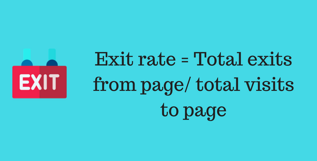 user experience signal - Exit rate = Total exits from page total visits to page