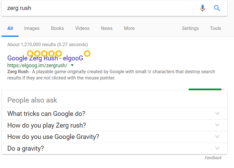 zerg rush google search game