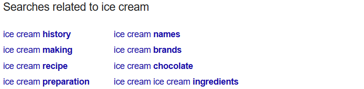 Related searches suggested by google