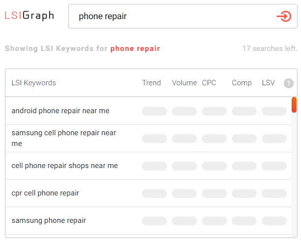 LSIGraph: Results for "Phone Repair"