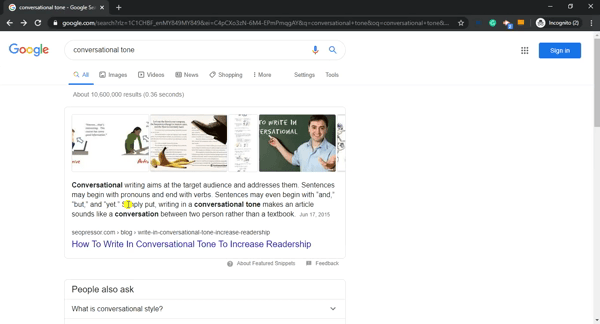 Image Carousel on Featured Snippet