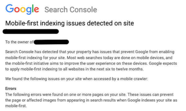 Mobile First Indexing from Google