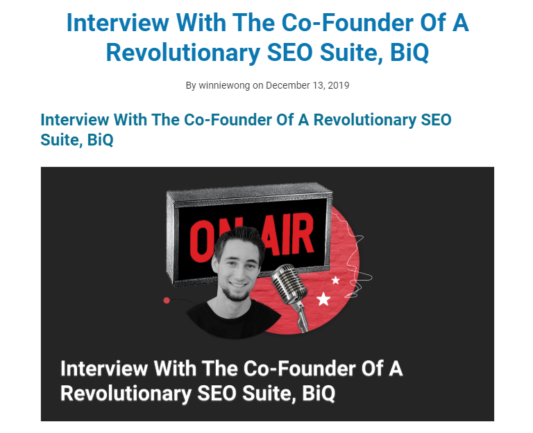 Interview with BiQ SEO Suite