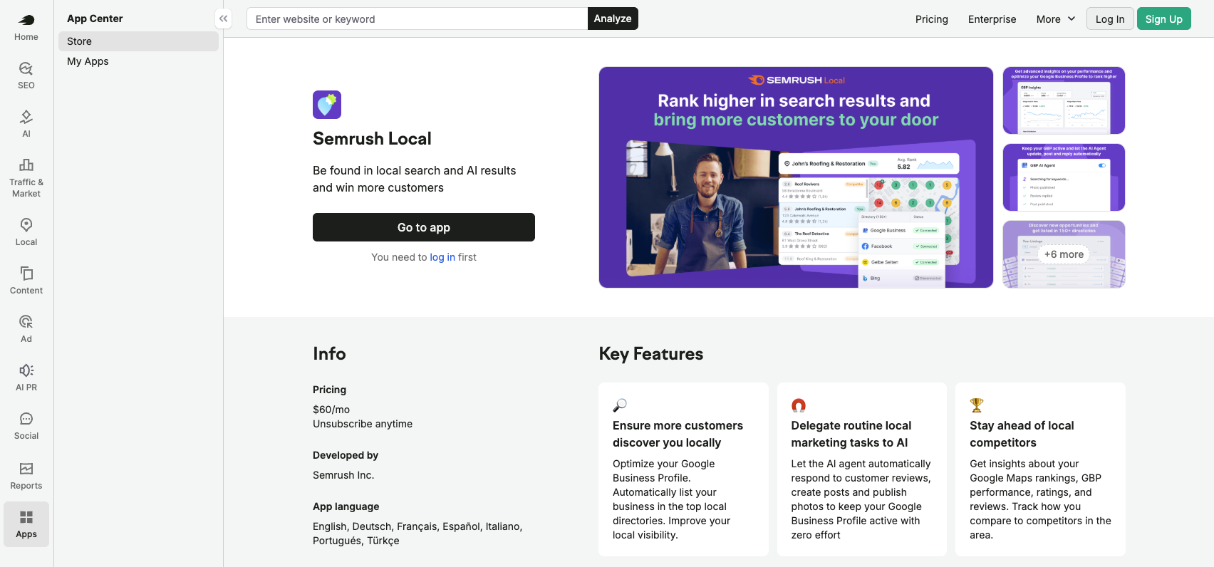 Semrush Local Page