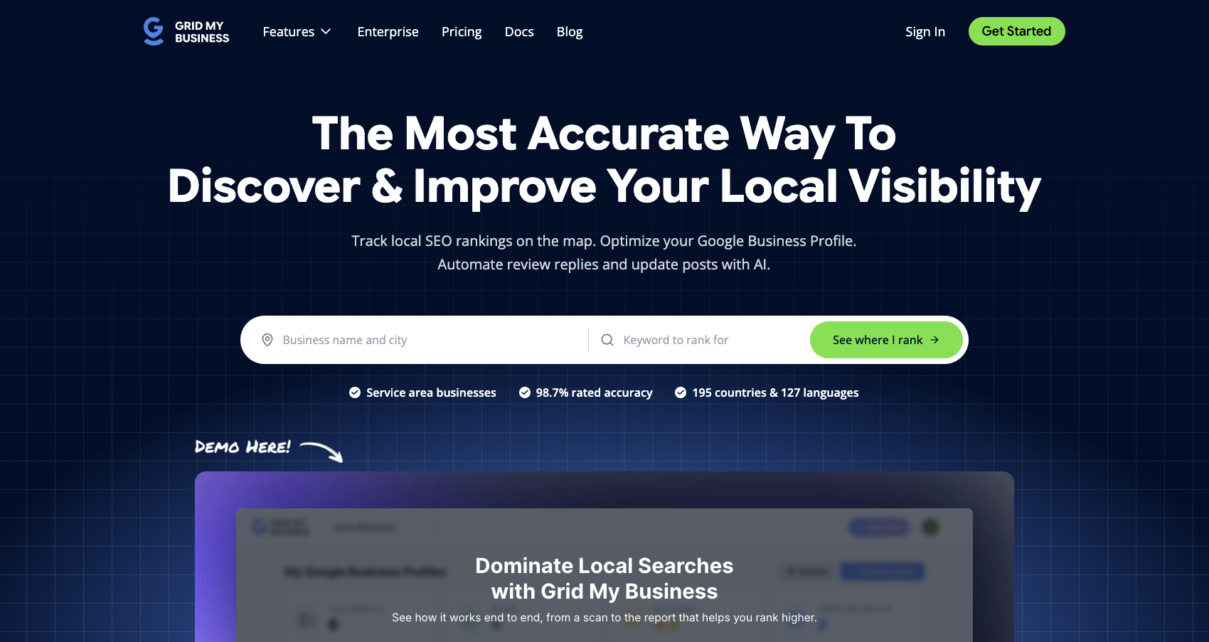 Grid My Business Homepage